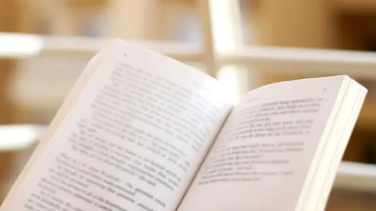 An open book with text on a blurred background
